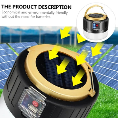 Waterdichte Solar LED Campinglamp – Oplaadbare Tentlamp, Draagbare Lantaarn en Noodverlichting