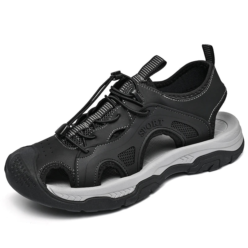 Zomer Heren Sandalen Echt Leer – Casual Outdoor Strand Schoenen, Romeinse Stijl, Plus Size 38-45