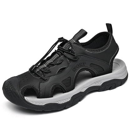 Zomer Heren Sandalen Echt Leer – Casual Outdoor Strand Schoenen, Romeinse Stijl, Plus Size 38-45