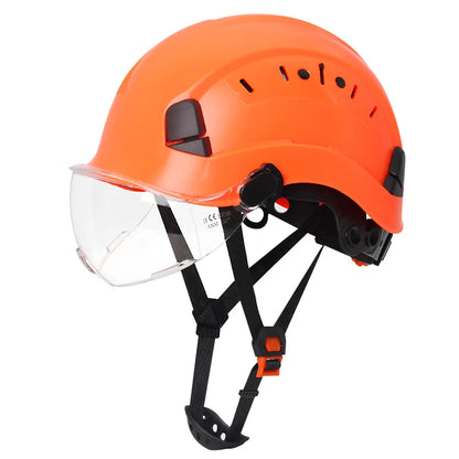 CE Veiligheidshelm met Bril – Ademend ABS Bouwhelm voor Bouw, Industrie & Redding