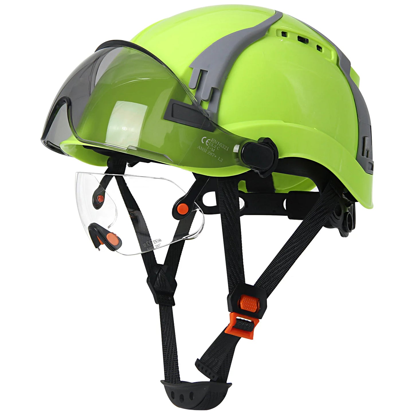 CE Veiligheidshelm met Dubbele Goggles | Verstelbare Ventilatie, Multiway Ontwerpen voor Bouw en Industrie