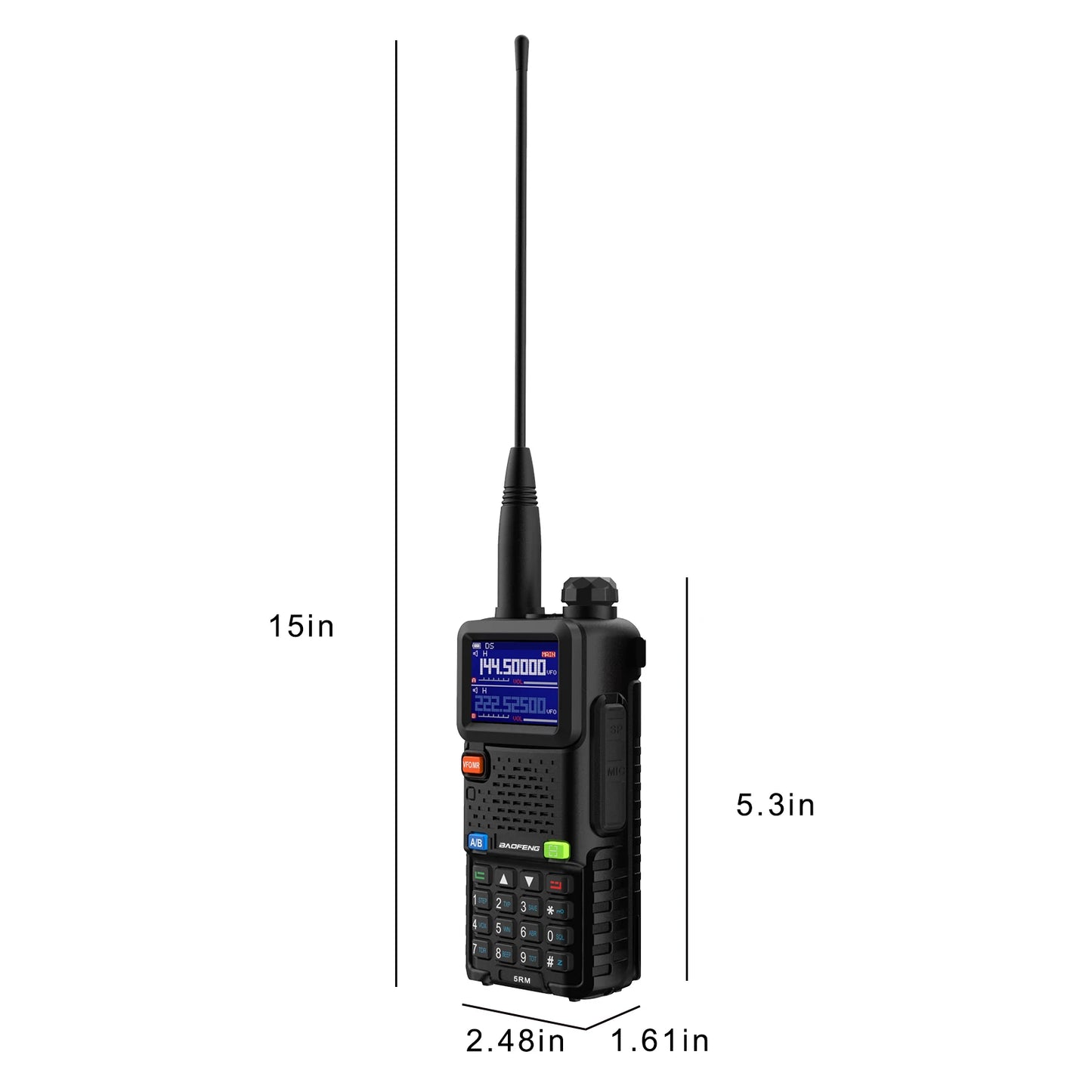 2 Stück Baofeng 5RM Hochleistungs-Walkie-Talkies – große Reichweite, NOAA-Wetterkanäle, 999 Kanäle, USB-C-Aufladung