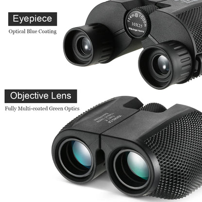 10x25 Compacte Verrekijker – Krachtige Outdoor Telescoop voor Vogelspotten, Concerten en Reizen