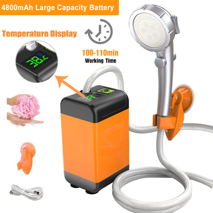 Draagbare Elektrische Douche | USB Oplaadbare Waterdichte Spuitkop voor Camping, Reizen en Dieren Wateren