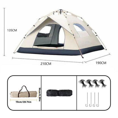Outdoor Automatische Snelopenende Tent – Waterdichte Vierseizoenen 4-Persoons Strand- en Visserschuilplaats