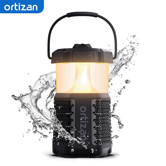 Ortizan Outdoor Bluetooth Speaker & Camping Lantaarn | IPX7 Waterdicht | LED Verlichting | 30W Draadloze Speaker