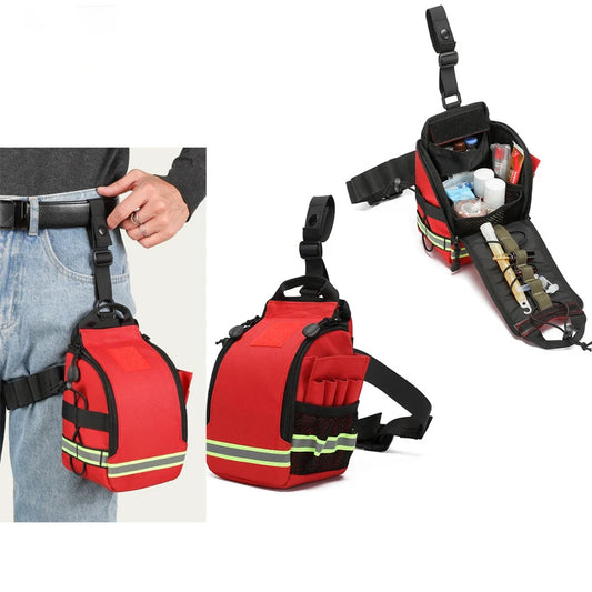 Erste-Hilfe-Hüfttasche – Rote medizinische Aufbewahrungstasche, kompakte Survival-Medizintasche, leere Tasche für Outdoor und Reisen