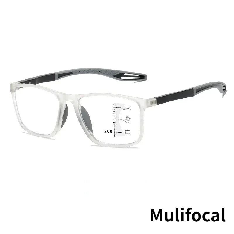TR90 Multifocale Leesbril - Anti-blauw Licht Bril voor Mannen en Vrouwen, Ultralichte Progressieve Bril voor Dichtbij en Veraf