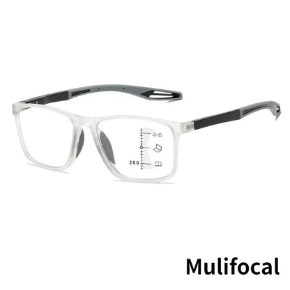TR90 Multifocale Leesbril - Anti-blauw Licht Bril voor Mannen en Vrouwen, Ultralichte Progressieve Bril voor Dichtbij en Veraf