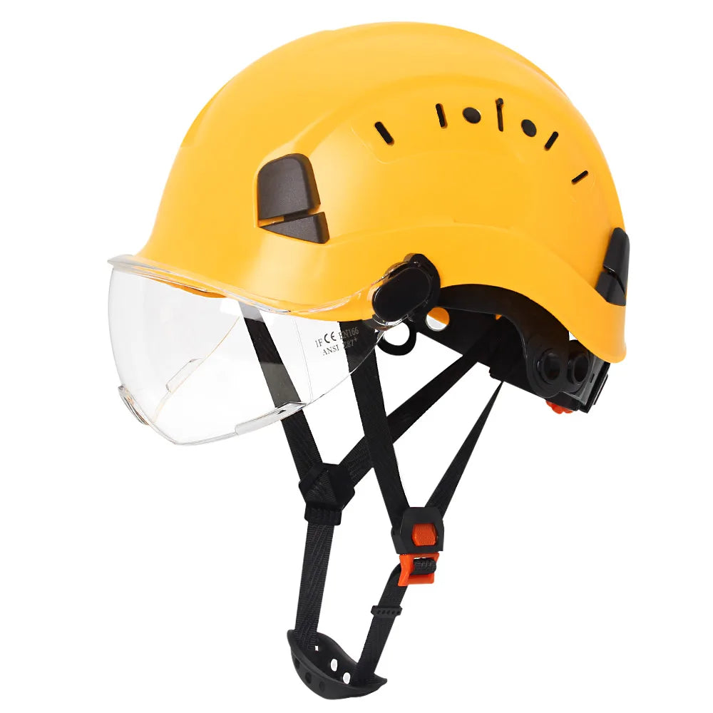 CE Veiligheidshelm met Bril – Ademend ABS Bouwhelm voor Bouw, Industrie & Redding