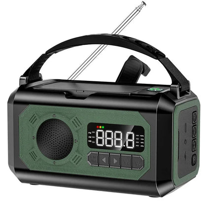 12000mAh AM/FM/NOAA Weerradio | Draagbare Zonne- & Handcrank Noodradio met Leeslamp voor Outdoor Camping