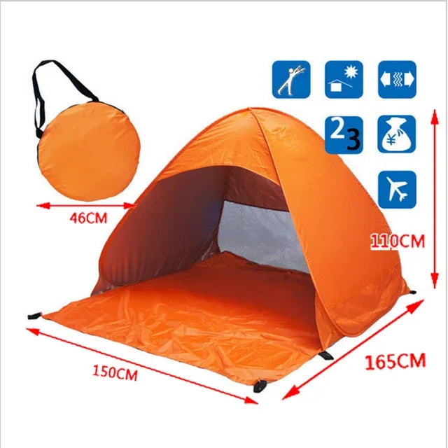 Snelle Automatische Strandtent – Draagbare UPF50+ Zonnescherm Tent voor Camping, Vissen & Outdoor