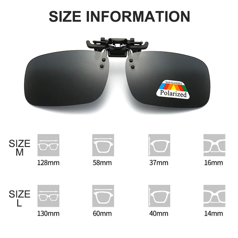 Polarized Clip Zonnebril Set – 2 Stuks Myopie Clip-on Zonnebril voor Rijden, Vissen & Nachtzicht