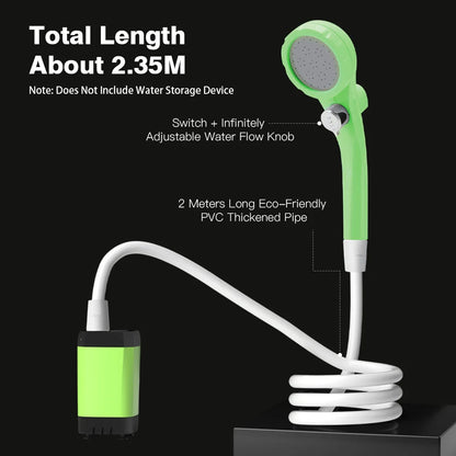 Camping Douchepomp | RV Outdoor Douche Kit met Volledig Scherm en Intelligente Digitale Weergave – Verstelbaar en 6000mAh