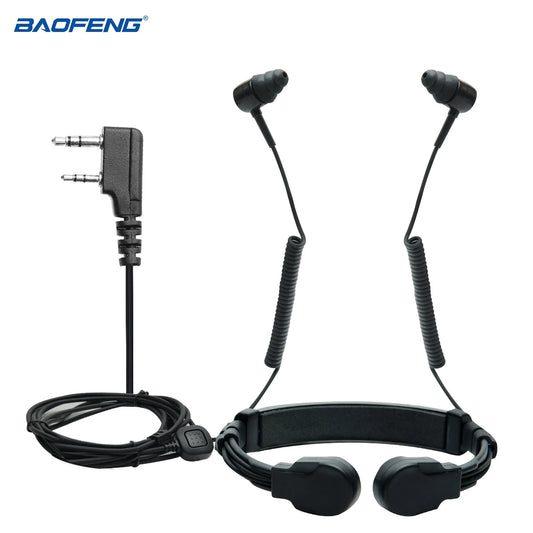 Baofeng Throat Mic Walkie Talkie Headset – verdeckter Röhren-Ohrhörer mit Finger-PTT für UV-5R, UV-82, UV-13 und mehr