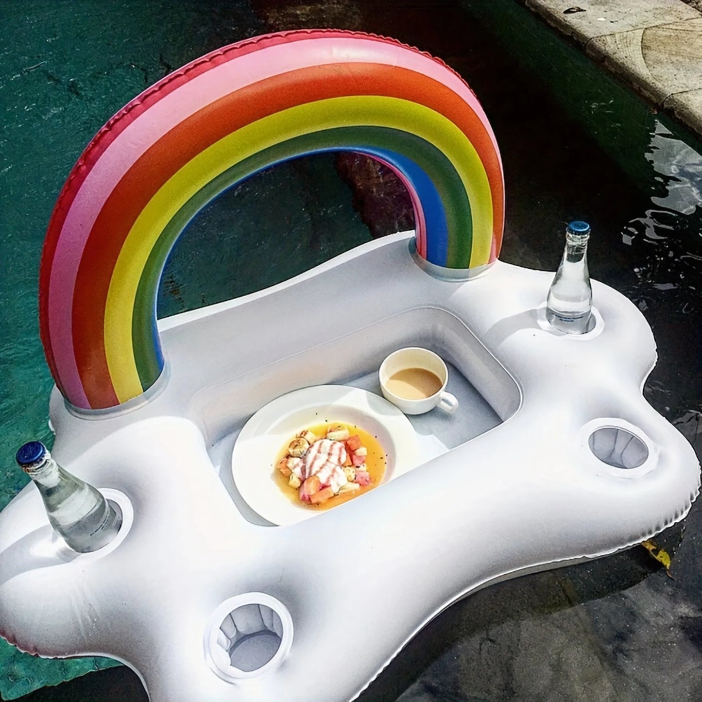 Zomer Party Bucket Cloud Drinkhouder - Opblaasbare Pool Float met Bier Koeler Tafel en Strand Zwemring