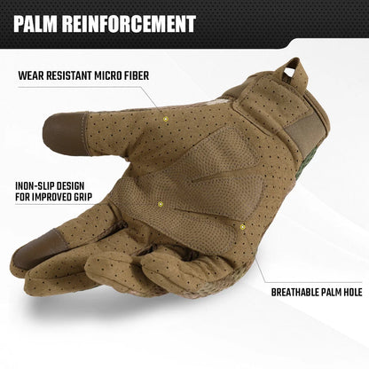 Camo Touchscreen Tactische Handschoenen – Outdoor Handschoenen voor Jacht, Schieten, Fietsen & Hiking