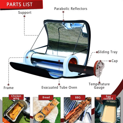 Draagbare Zonneoven | Solar Oven BBQ Grill | 4.5L Zonne-gestookte Kookset