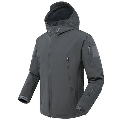 Militaire Shark Skin Softshell Jas – Winddichte, Waterdichte Tactical Hooded Bomber voor Heren