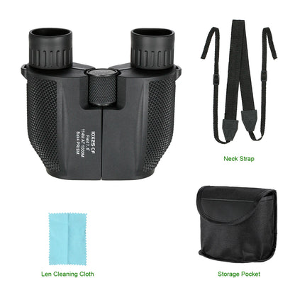 10x25 Compacte Verrekijker – Krachtige Outdoor Telescoop voor Vogelspotten, Concerten en Reizen