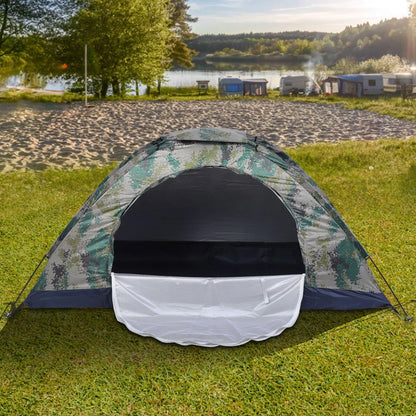 Eenpersoons Camouflage Trekking Tent – Winddichte Dubbele Laag Tent voor Camping, Vissen & Klimmen