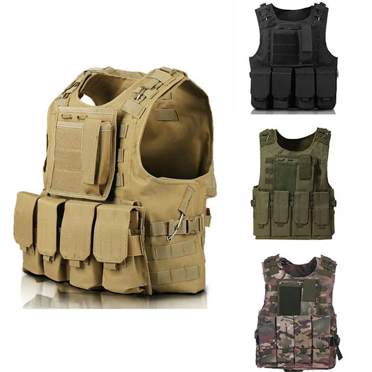 Tactisch Vest – MOLLE Assault Airsoft Vest, Outdoor Jachtuitrusting, Camouflage Veiligheidsvest