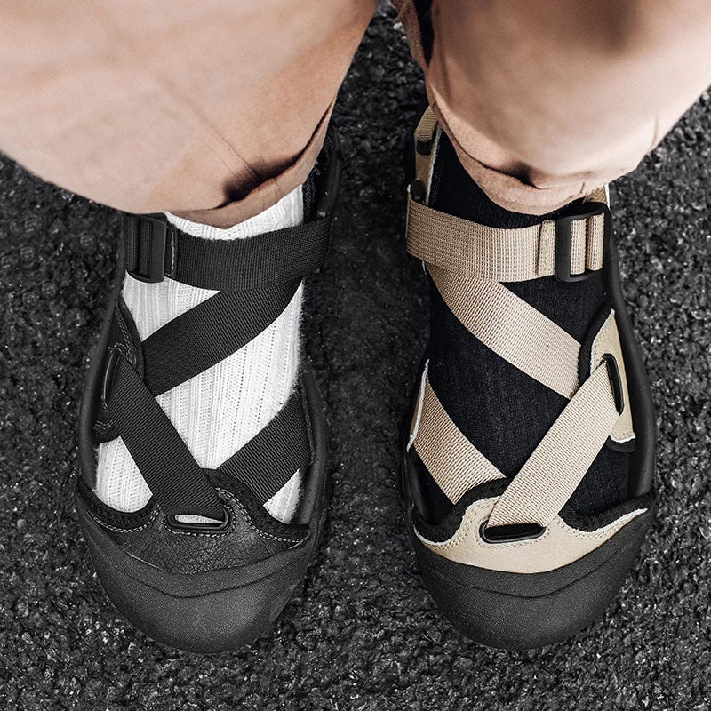 Zomerse Casual Herensandalen – Comfortabele Ademend Roman Outdoor Slippers met Antislip Zool