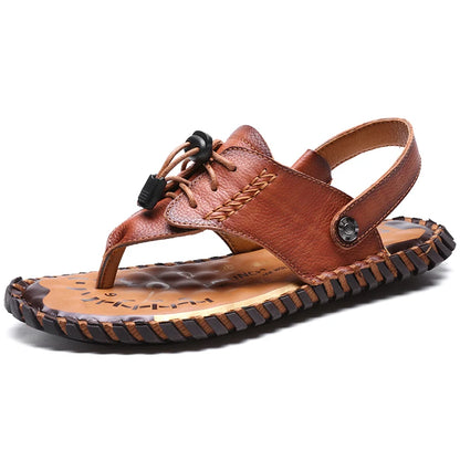 Zomer Heren Sandalen Comfort – Casual Outdoor Schoenen, Echt Koeienleer, Gladiator Stijl, Strand