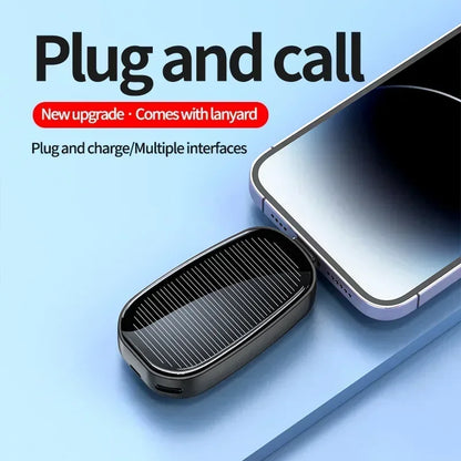 Mini Solar Keychain Powerbank – Draagbare Draadloze Pocket Charger met USB-C, Geschikt voor iPhone & Android