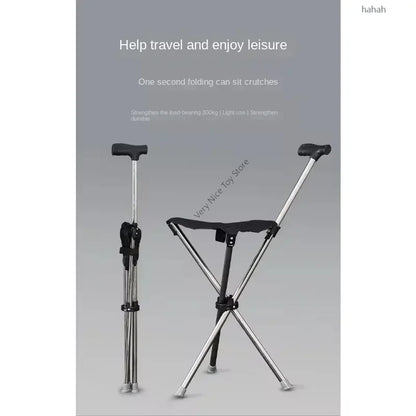 Multifunctionele Trekking Stokken met Vouwbare Zitstoel, Verstelbare Wandelstok voor Wandelen, Hiking en Ondersteuning, Inclusief Stoelpads