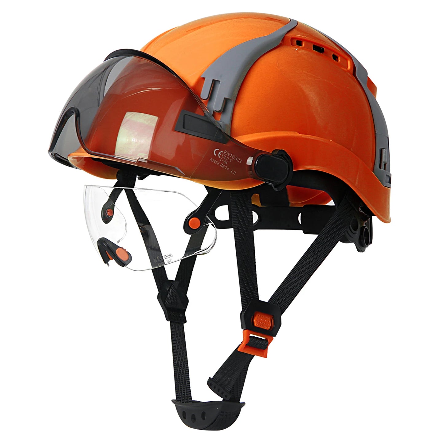 CE Veiligheidshelm met Dubbele Goggles | Verstelbare Ventilatie, Multiway Ontwerpen voor Bouw en Industrie