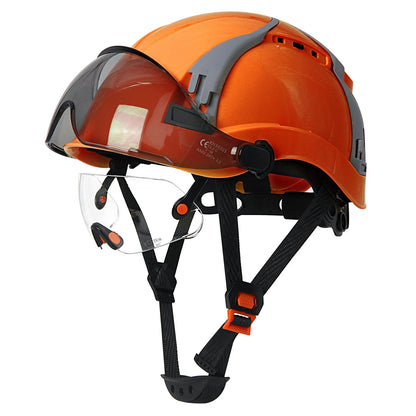 CE Veiligheidshelm met Dubbele Goggles | Verstelbare Ventilatie, Multiway Ontwerpen voor Bouw en Industrie