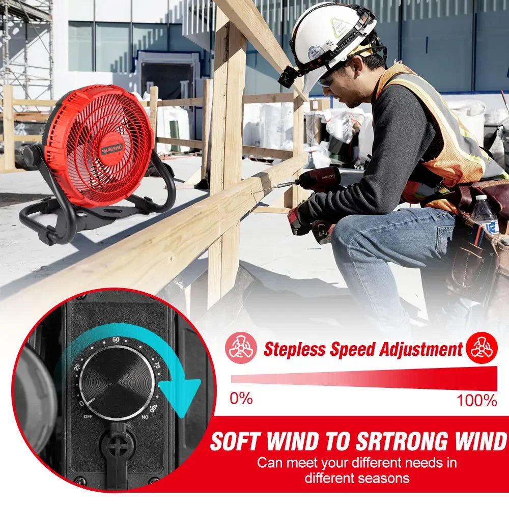 500W Draagbare Elektrische Camping Ventilator | Krachtige Draadloze Koelventilator