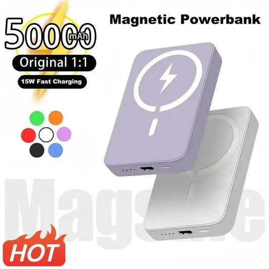 Magnetische 50000-mAh-Powerbank – 20-W-Schnellladegerät, kabelloser externer MagSafe-Akku für iPhone 13/14/15, Xiaomi und Samsung