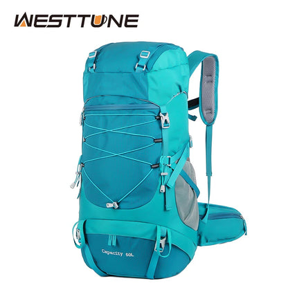50L Wanderrucksack mit Regenhülle – multifunktionaler Bergsteigerrucksack für Outdoor-Reisen, Trekking und Camping