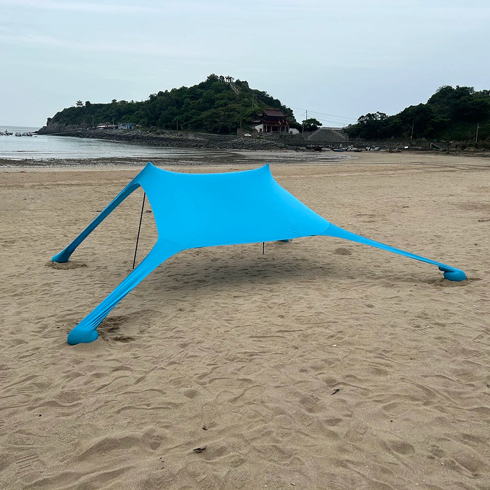 Outdoor Strandtent – Windbestendige UPF50+ Zonnescherm Tent voor 3-4 Personen, Draagbare Familie Tent