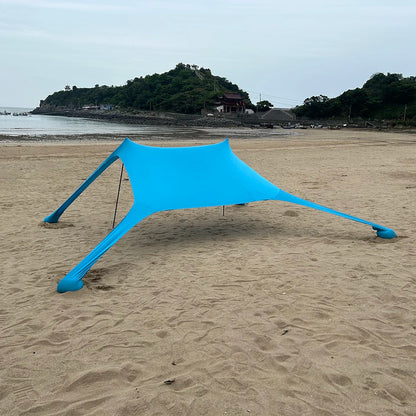 Outdoor Strandtent – Windbestendige UPF50+ Zonnescherm Tent voor 3-4 Personen, Draagbare Familie Tent