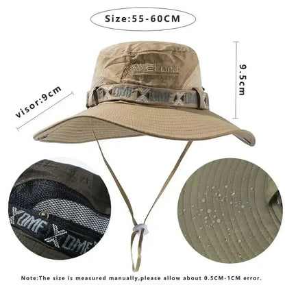 Zomer Bucket Hat voor Heren – UV-beschermende Outdoor Hoed met Brede Rand voor Hiking, Vissen & Strand