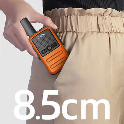 2 Stück Mini-Walkie-Talkie für Kinder – 1–3 km Reichweite, UHF 400–470 MHz, leichtes und farbenfrohes Design