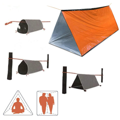 Outdoor Noodset – 3-delige Set met Tent, Regenjas en Slaapzak voor Eerste Hulp en Isolatie