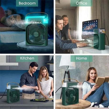 Draagbare Elektrische Ventilator met Bevochtiger – USB Mistventilator met Handvat