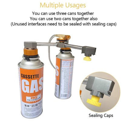 3-in-1 Butan Adapter – Gasverteilerkopf für Camping und Outdoor-Aktivitäten