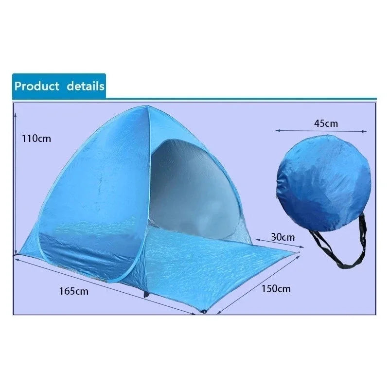 Snelle Automatische Strandtent – Draagbare UPF50+ Zonnescherm Tent voor Camping, Vissen & Outdoor