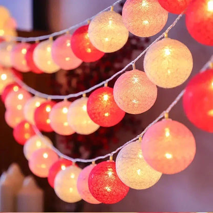 3 m lange Baumwoll-Lichterkette mit 20 LEDs – dekorative Lichterkette für Weihnachten, Ostern, Party, Kinderzimmer und im Freien