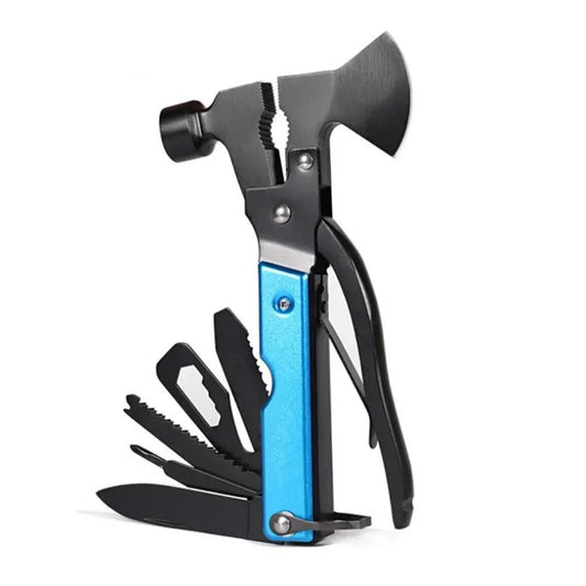 Multifunctionele Camping Bijl en Tang - 16-in-1 Opvouwbaar Outdoor Gereedschap voor Survival en Kamperen