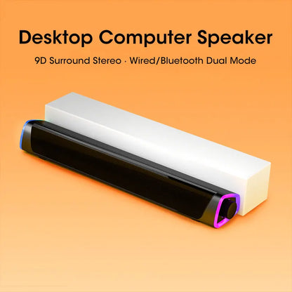 4D Computer Speaker Bar – Stereo Sound Subwoofer Bluetooth Speaker voor Macbook, Laptop, PC en Notebook – 3D Surround Sound, USB & AUX