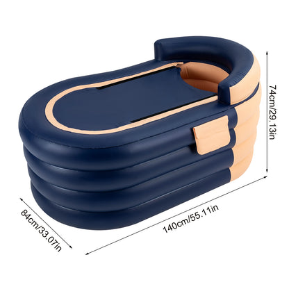 Opblaasbaar Bad – Eco-Vriendelijk PVC, 220 lbs Capaciteit, Draadloze Oplaadbare Luchtpomp, Ergonomisch Ontwerp voor Comfortabel Baden