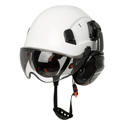CE Certified Safety Helmet with Visor, Built-in Goggles &amp; Earmuffs – Hard Hat for Engineers &amp; Industrial Work – Head Protection to ANSI Standards