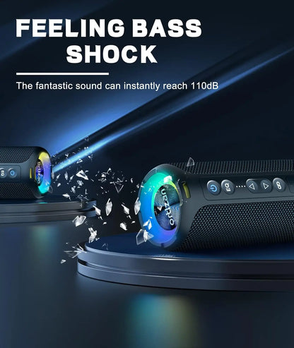 X8 Pro Bluetooth Speaker – 40W Draadloze Stereo Geluid, Diepe Bass, IPX7 Waterdicht, 30U Playtime, 7 Kleuren Licht, 3 EQ Modus