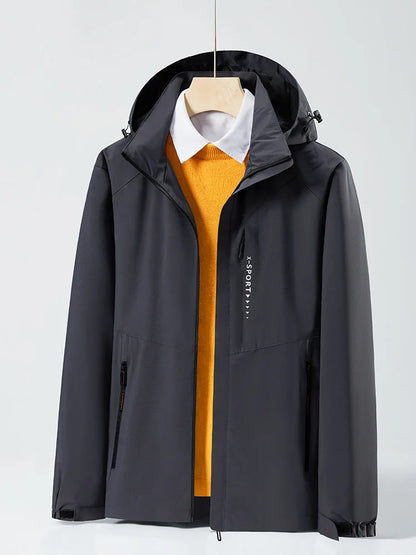 Casual Windbreaker Jas Heren – Waterdichte en Winddichte Outdoor Jas met Afneembare Capuchon voor Lente en Zomer